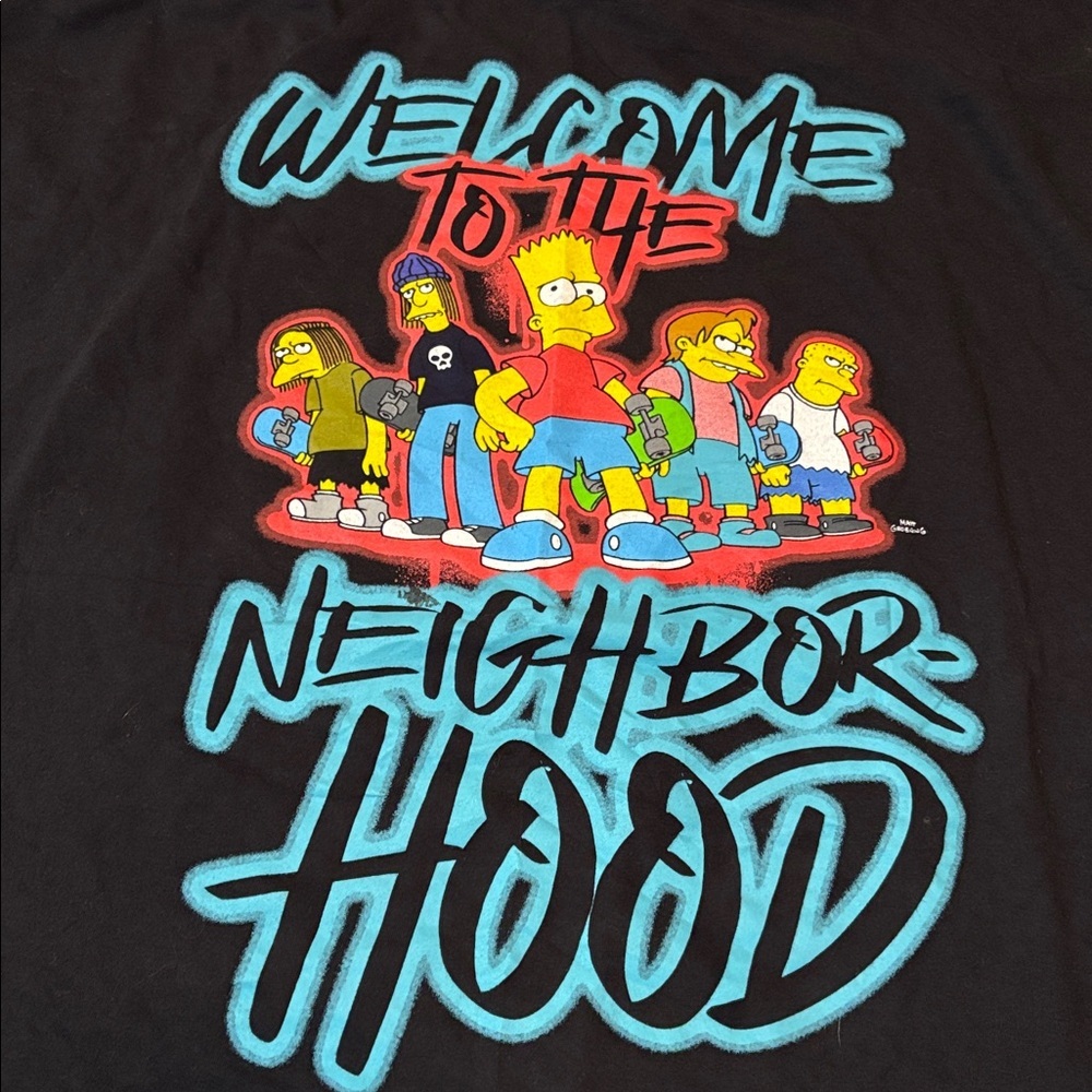 The Simpsons Welcome to the Neighborhood Character Graphic Tee Black Sz 3XL - Picture 8 of 9